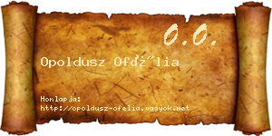 Opoldusz Ofélia névjegykártya